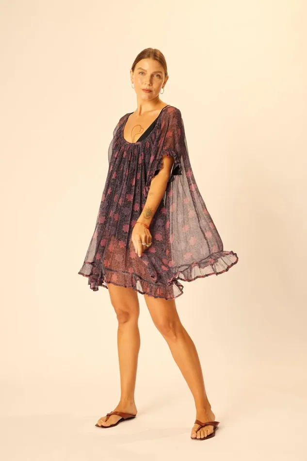 Marina Dress Snowflake Aubergine Women Natalie Martin Dresses
