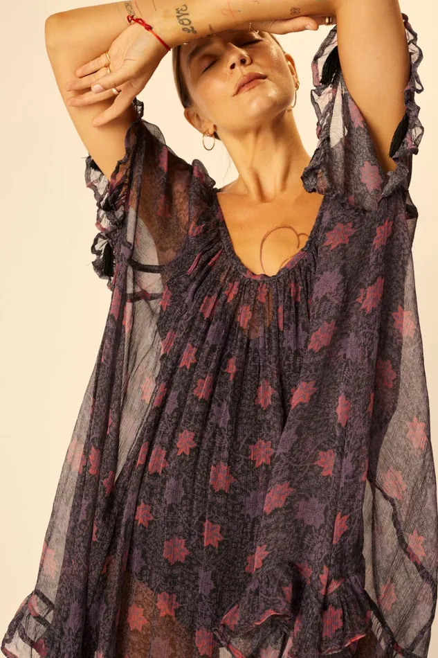 Marina Dress Snowflake Aubergine Women Natalie Martin Dresses