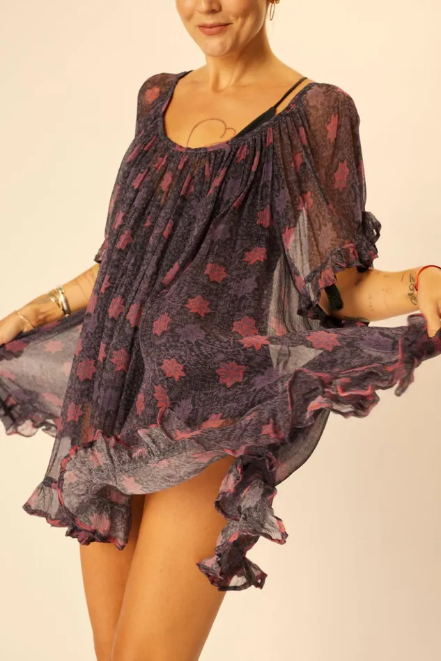 Marina Dress Snowflake Aubergine Women Natalie Martin Dresses