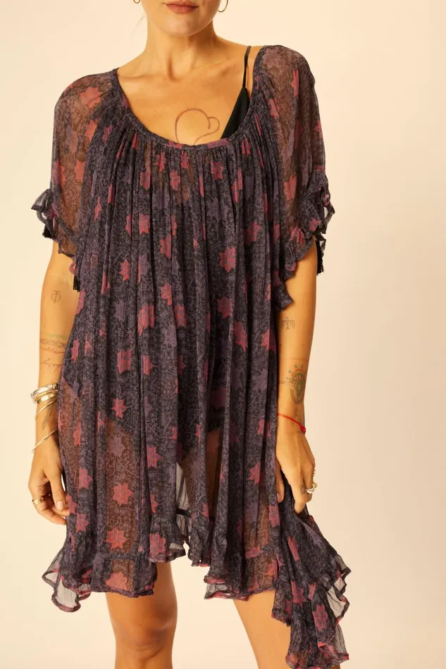 Marina Dress Snowflake Aubergine Women Natalie Martin Dresses