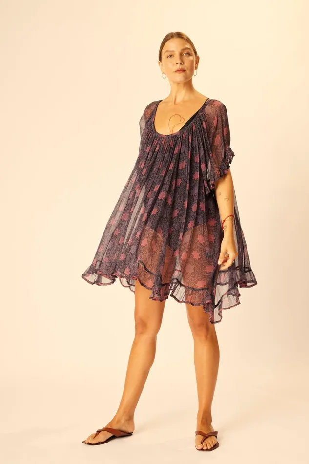 Marina Dress Snowflake Aubergine Women Natalie Martin Dresses