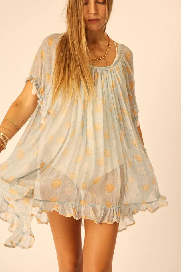 Marina Dress Snowflake Tangerine Women Natalie Martin Coverups