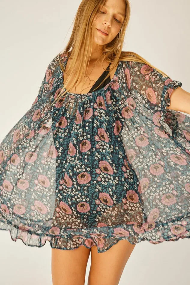 Marina Dress Vintage Flowers Indigo Women Natalie Martin Dresses