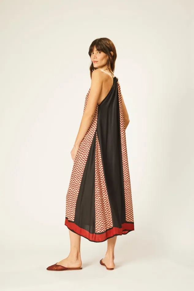 Marlien Dress Block Zigzag Noire Women Natalie Martin Coverups