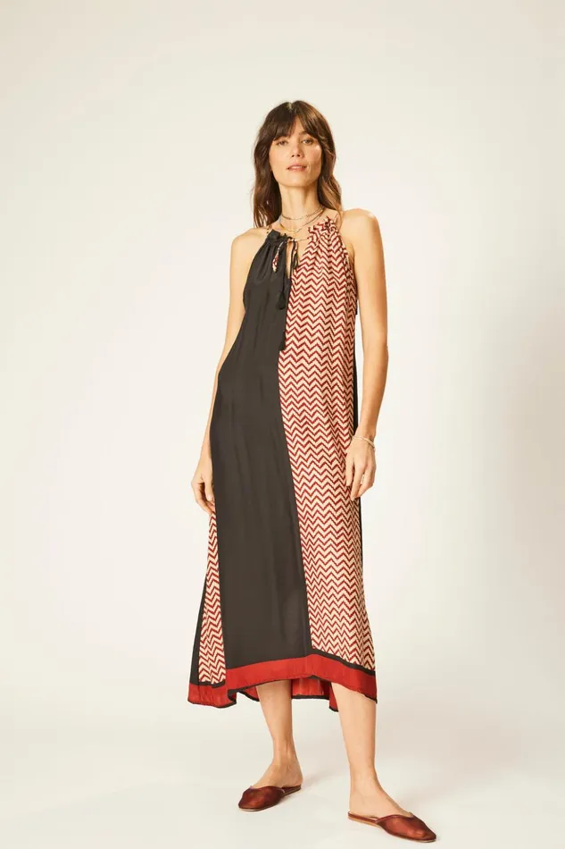 Marlien Dress Block Zigzag Noire Women Natalie Martin Dresses