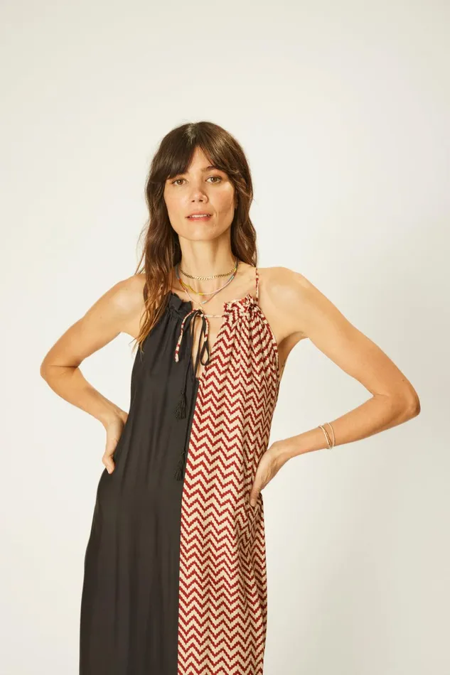 Marlien Dress Block Zigzag Noire Women Natalie Martin Dresses