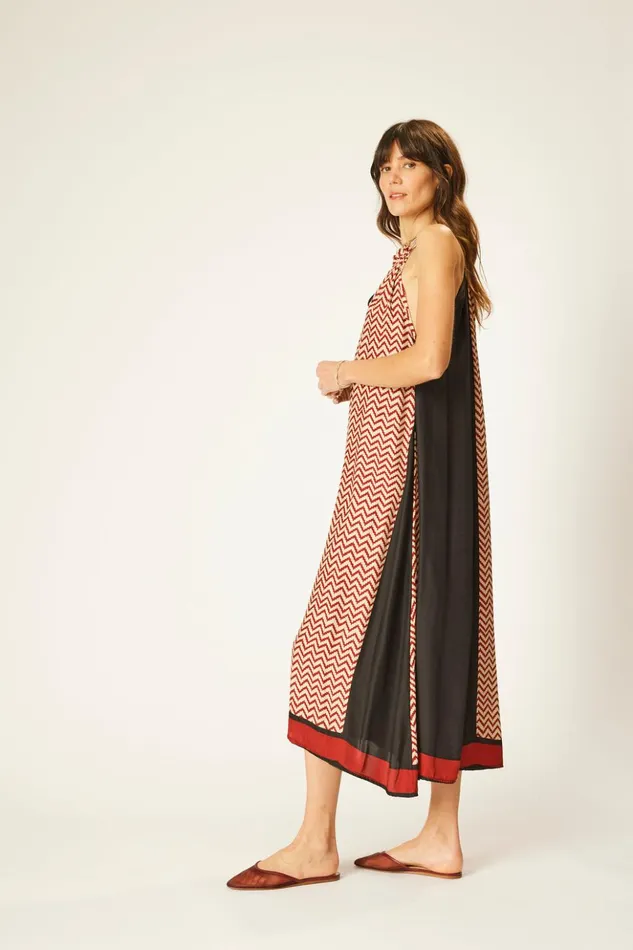 Marlien Dress Block Zigzag Noire Women Natalie Martin Dresses