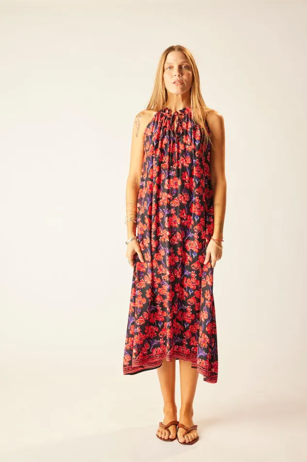 Marlien Dress Silk Watercolor Onyx Women Natalie Martin Dresses