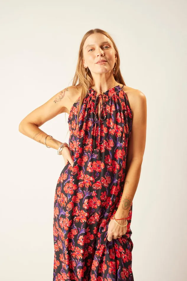 Marlien Dress Silk Watercolor Onyx Women Natalie Martin Dresses