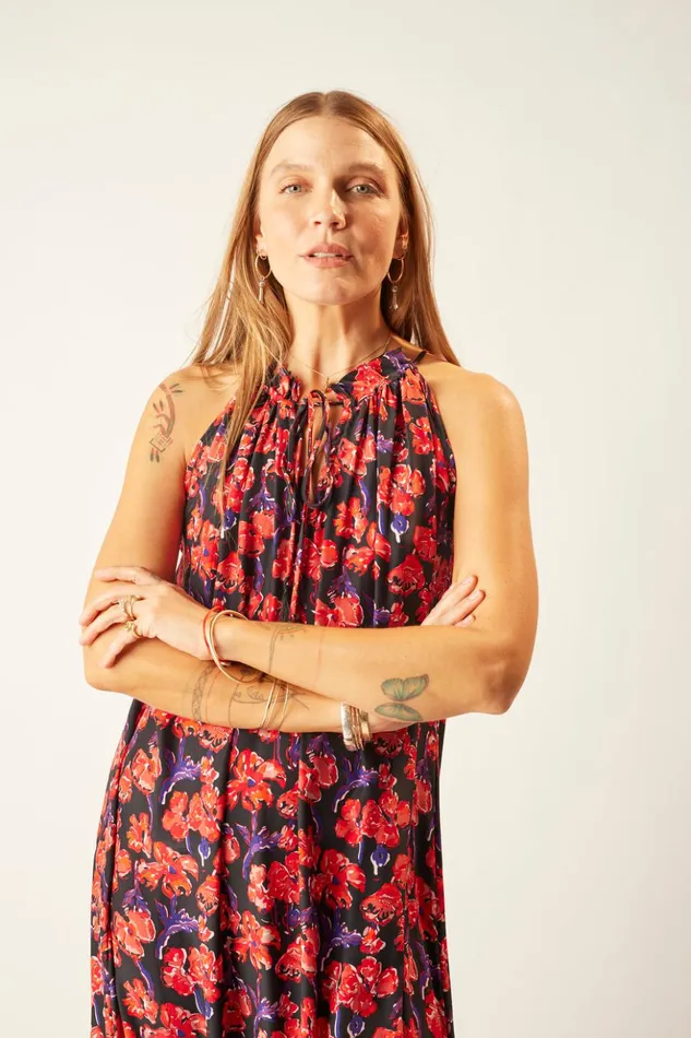 Marlien Dress Silk Watercolor Onyx Women Natalie Martin Dresses