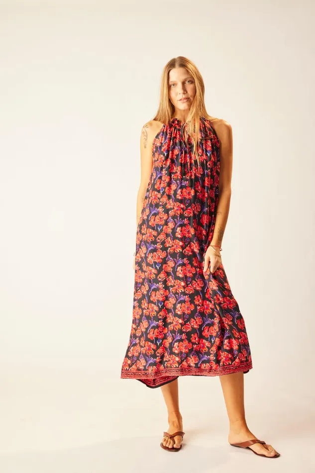 Marlien Dress Silk Watercolor Onyx Women Natalie Martin Dresses
