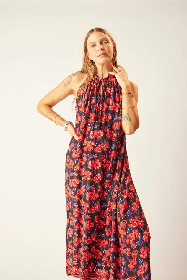 Marlien Dress Silk Watercolor Onyx Women Natalie Martin Dresses
