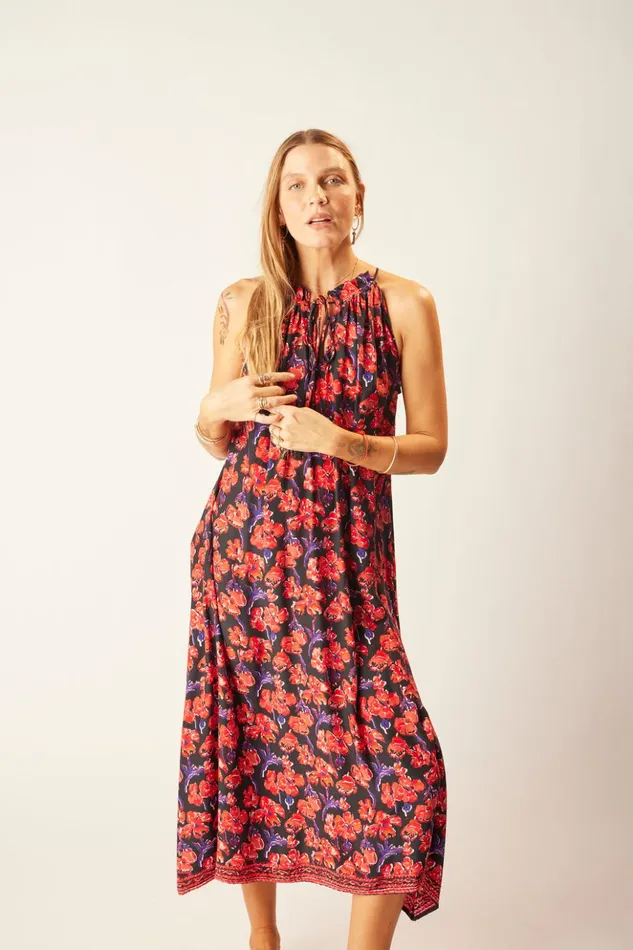 Marlien Dress Silk Watercolor Onyx Women Natalie Martin Dresses