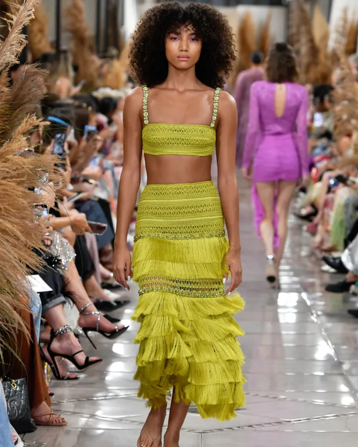 Matching Sets Women Patbo Beaded Woven Cropped Top Absinthe