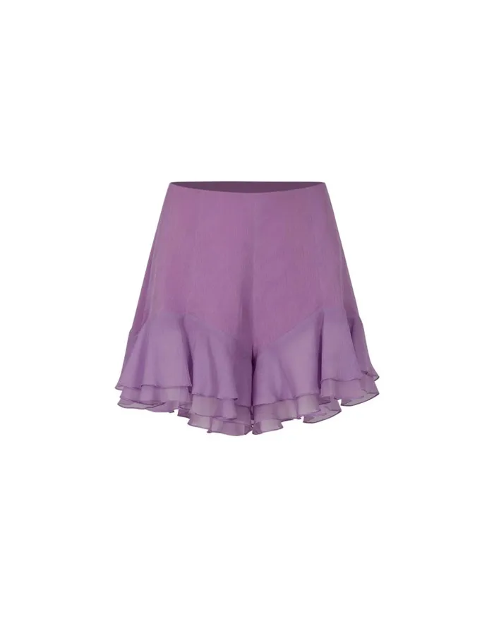 Matching Sets Women Patbo Chiffon Ruffle Shorts Lilac