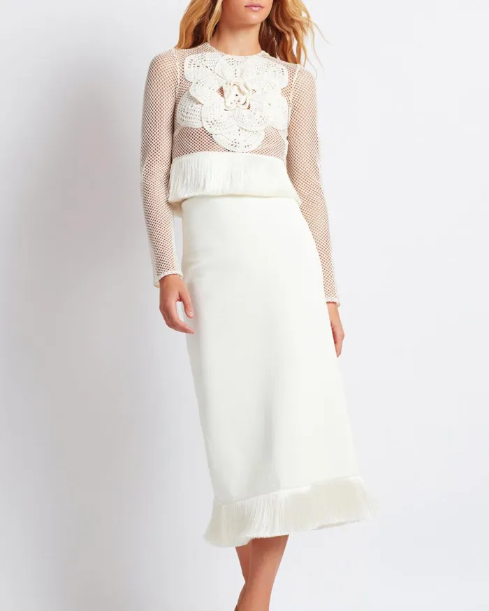 Matching Sets Women Patbo Embroidered Crochet Top Ivory