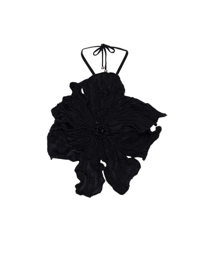 Matching Sets Women Patbo HandBeaded Flower Top Black
