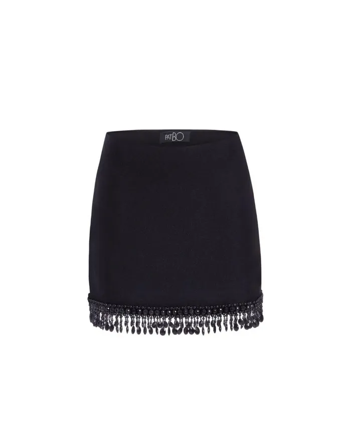 Matching Sets Women Patbo HandBeaded Mini Skirt Black