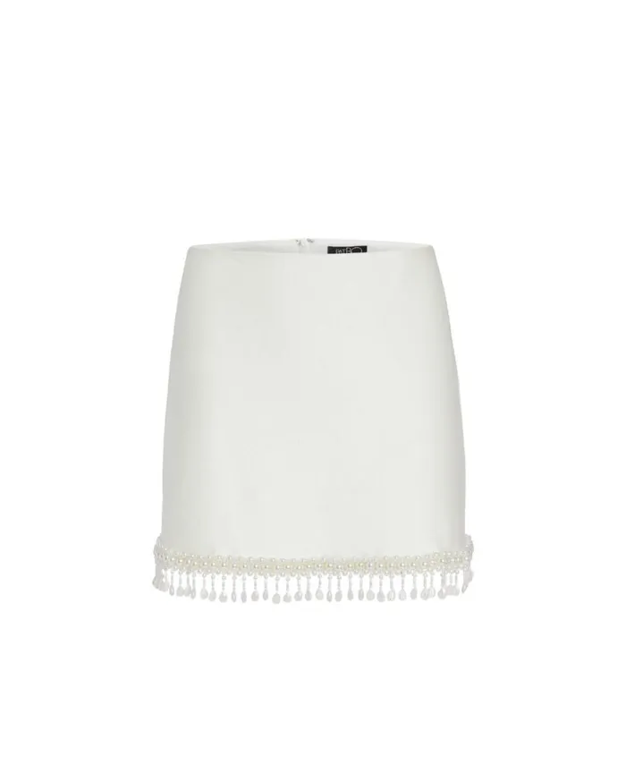 Matching Sets Women Patbo HandBeaded Mini Skirt White