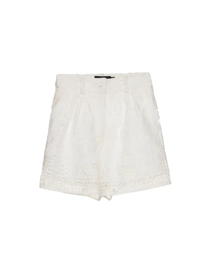 Matching Sets Women Patbo High Waist Lace Shorts White