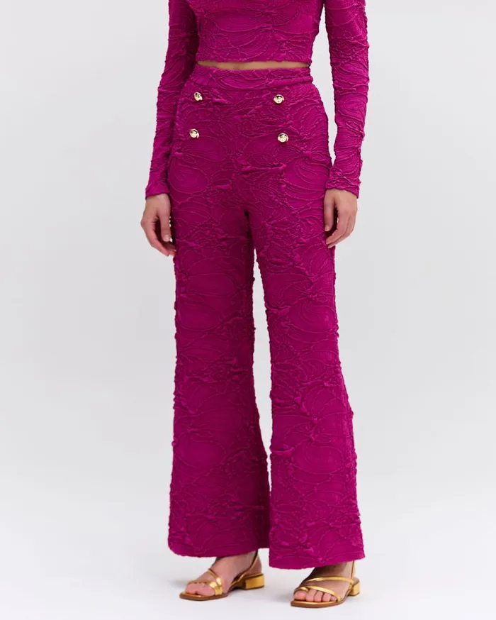 Matching Sets Women Patbo Jacquard Flare Pants Raspberry