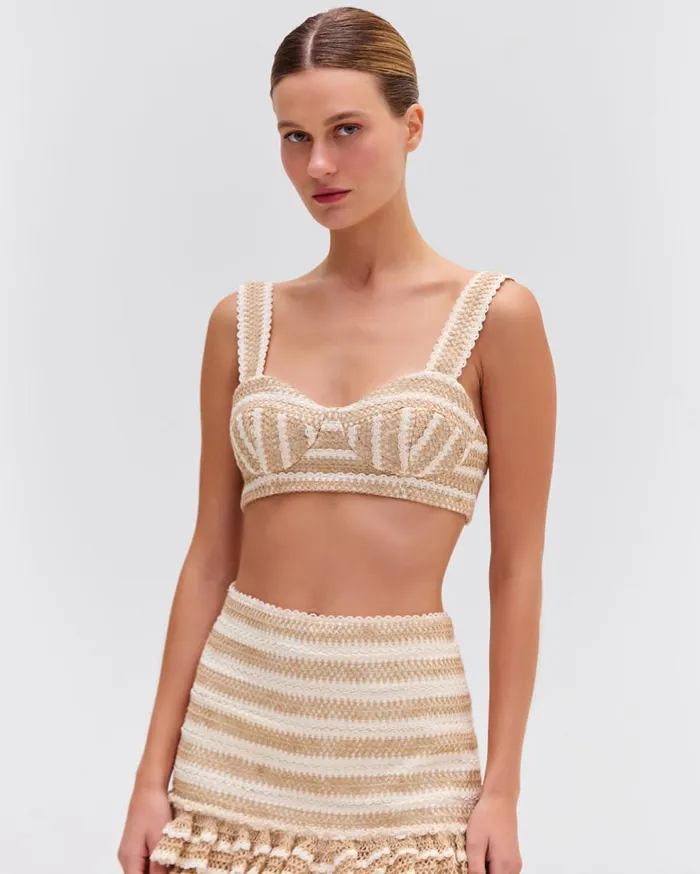 Matching Sets Women Patbo Jute Bralette Top Sand