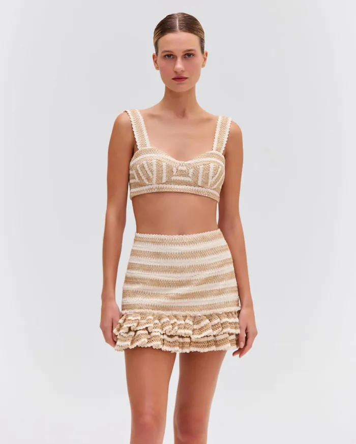 Matching Sets Women Patbo Jute Mini Skort Sand