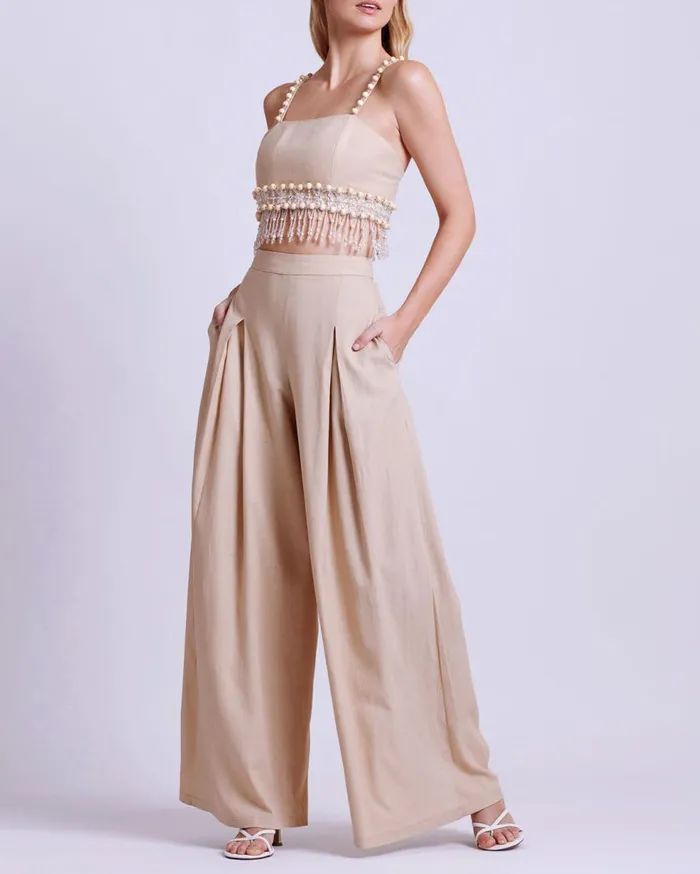 Matching Sets Women Patbo Linen Wide Leg Pant Sand