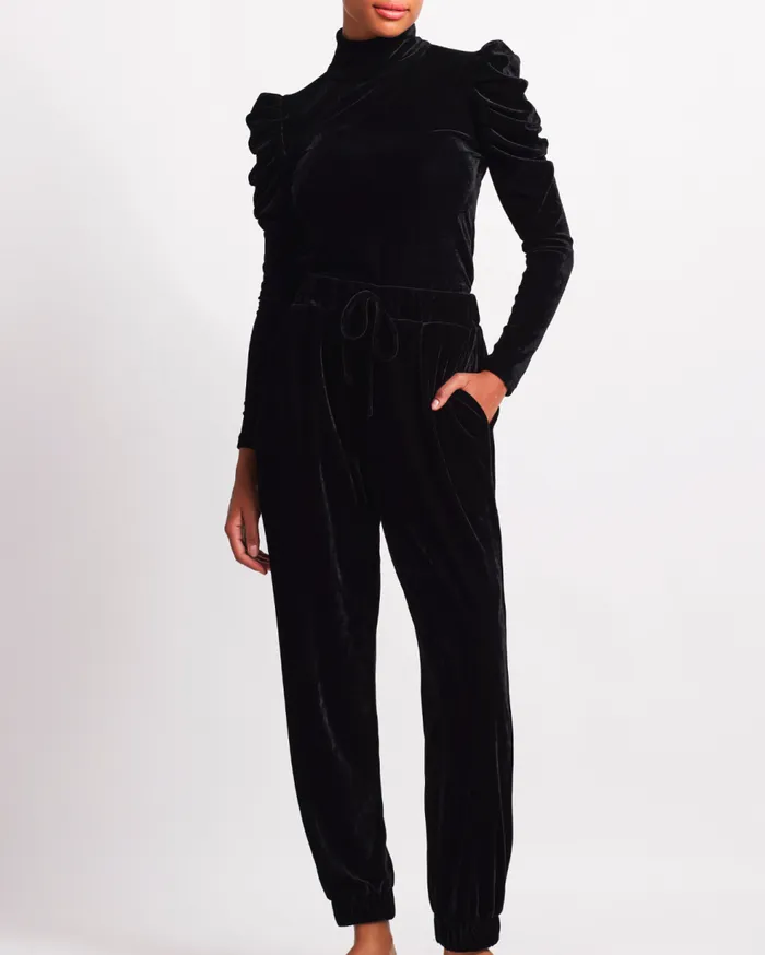 Matching Sets Women Patbo Luxe Velvet Jogger Black