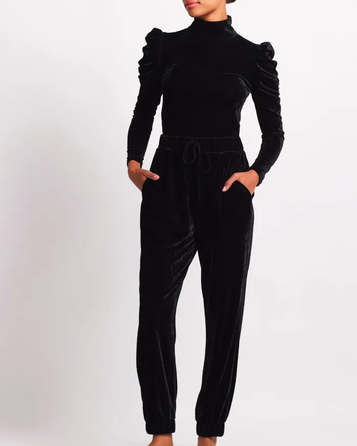 Matching Sets Women Patbo Luxe Velvet Jogger Black