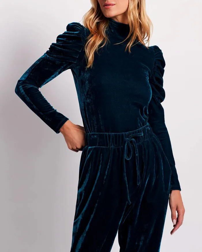 Matching Sets Women Patbo Luxe Velvet Turtleneck Azure
