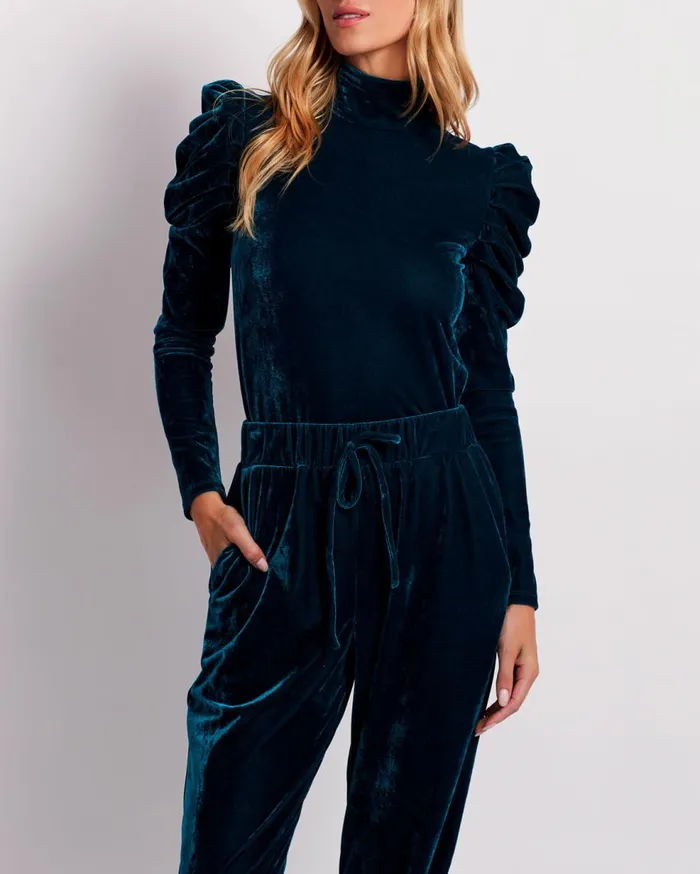Matching Sets Women Patbo Luxe Velvet Turtleneck Azure