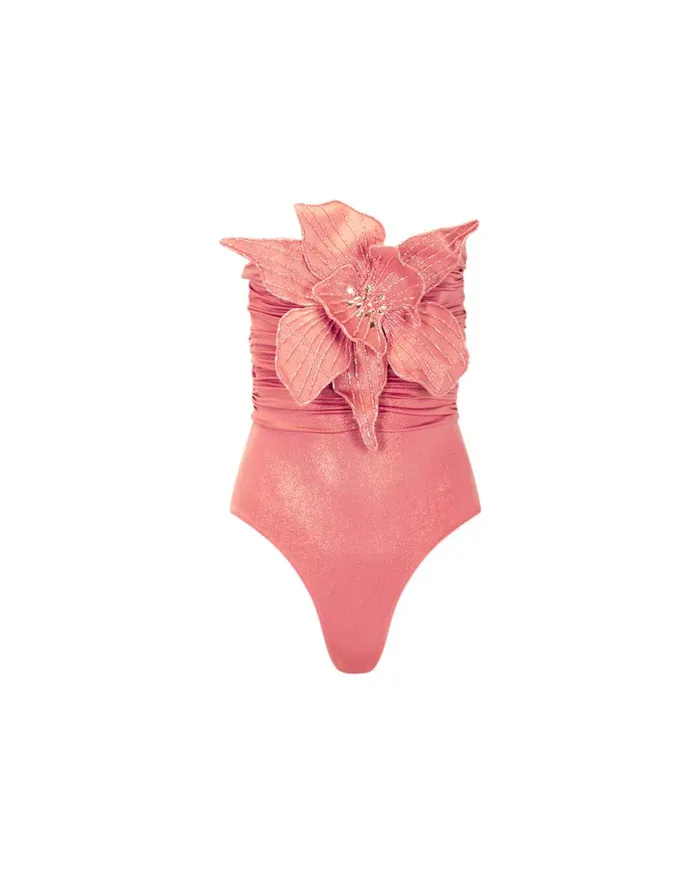 Matching Sets Women Patbo Metallic Jersey Orchid Bodysuit Terracotta
