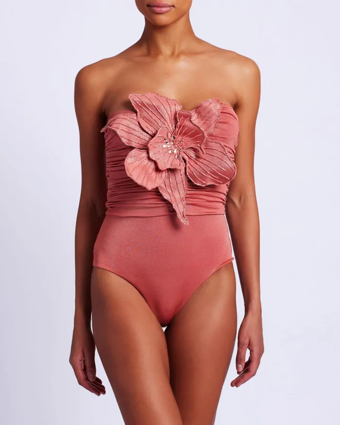 Matching Sets Women Patbo Metallic Jersey Orchid Bodysuit Terracotta