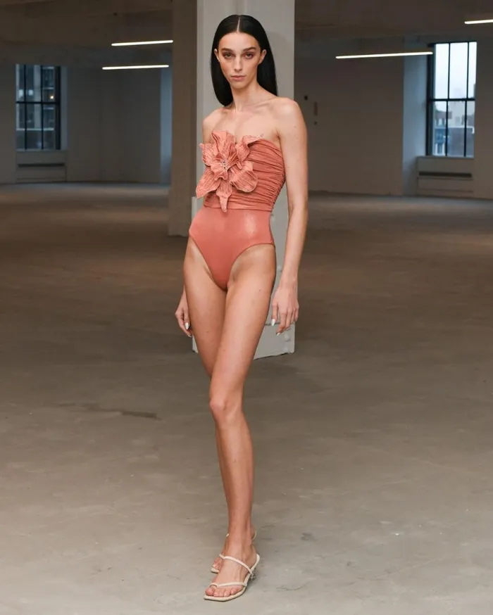 Matching Sets Women Patbo Metallic Jersey Orchid Bodysuit Terracotta