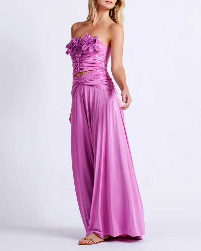 Matching Sets Women Patbo Metallic Jersey Wide Leg Pant Lilac