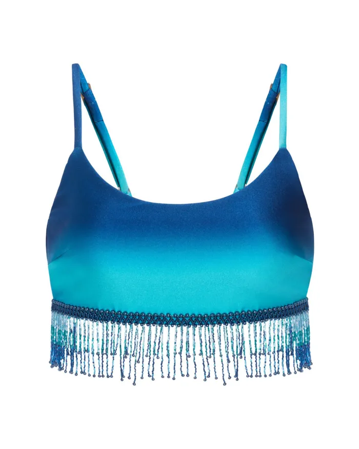 Matching Sets Women Patbo Ombre Beaded Cropped Top High Tide