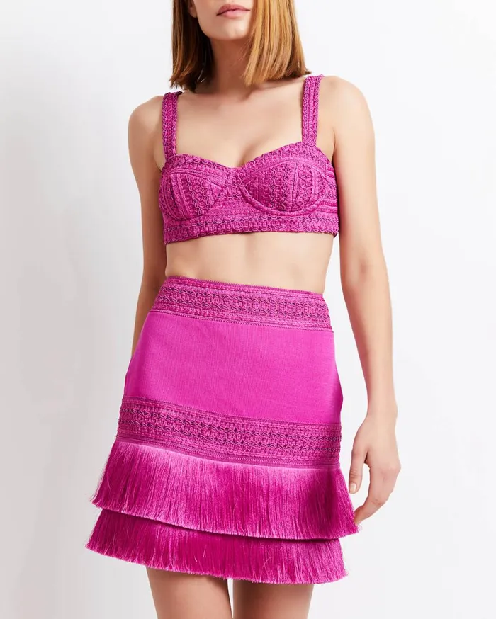 Matching Sets Women Patbo Woven Cropped Top X Harrods Cerise