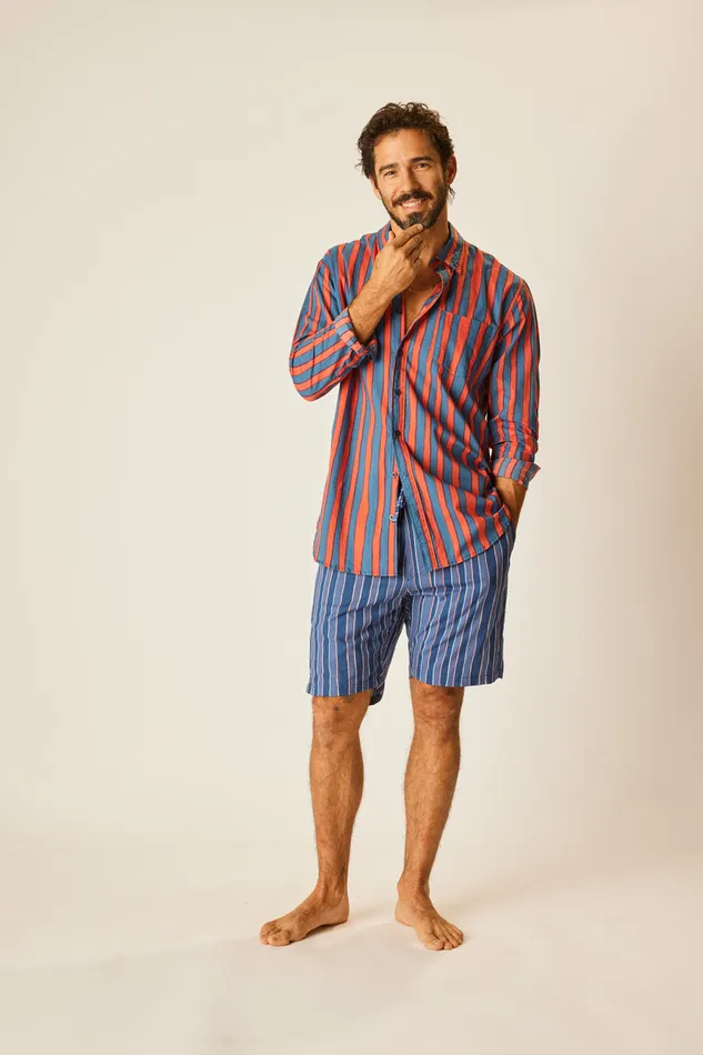 Max Shirt Batik Stripe Blood Orage Men Natalie Martin