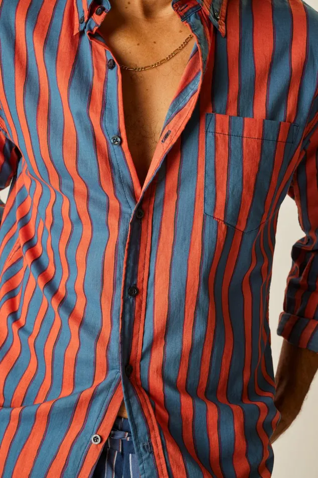 Max Shirt Batik Stripe Blood Orage Men Natalie Martin