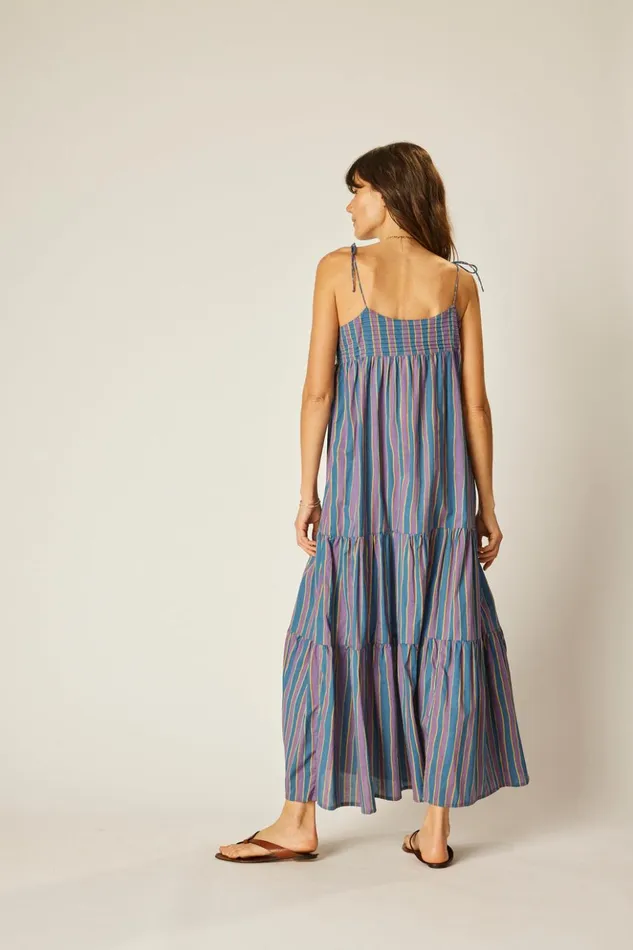 Melanie Dress Batik Stripe Lavender Women Natalie Martin Dresses