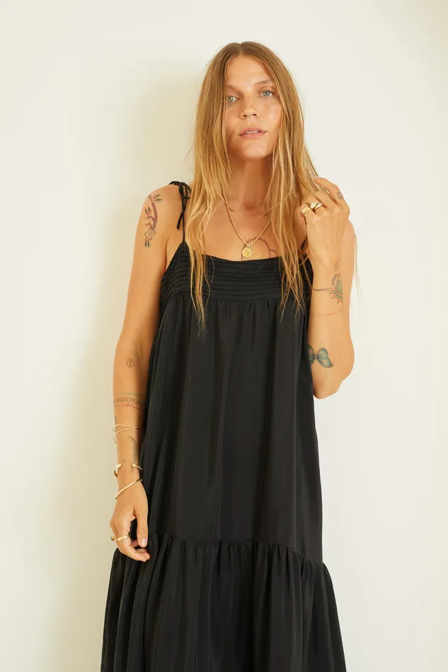 Melanie Dress Black Silk Women Natalie Martin Dresses