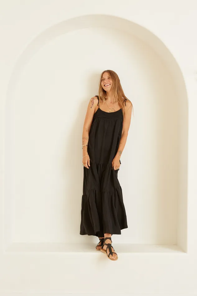 Melanie Dress Black Silk Women Natalie Martin Dresses