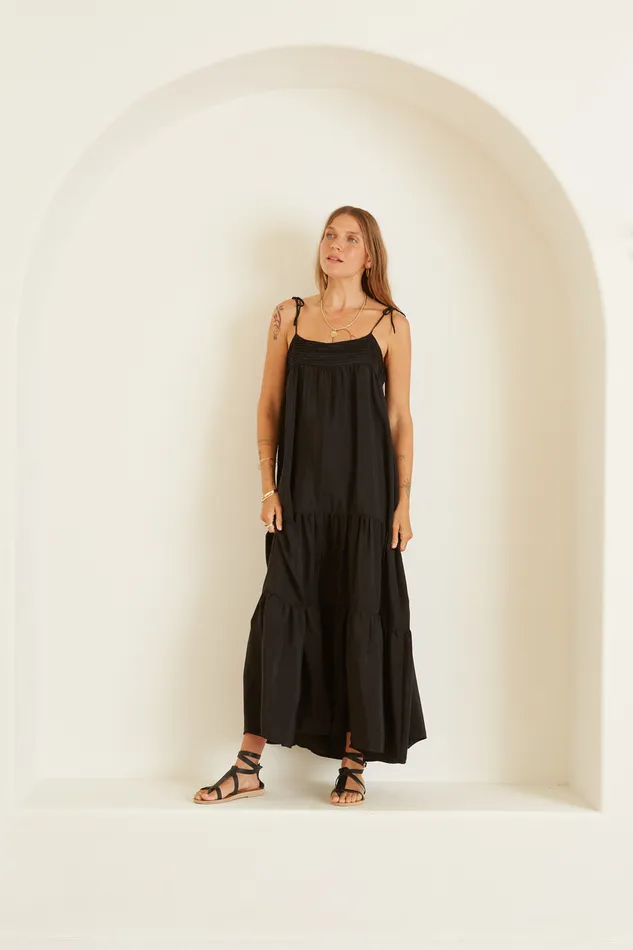 Melanie Dress Black Silk Women Natalie Martin Dresses