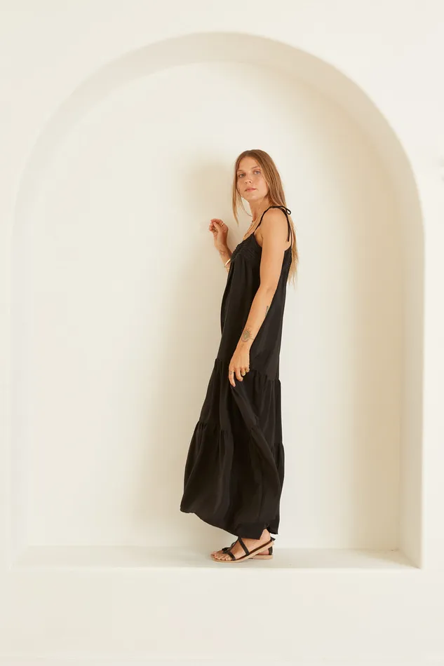 Melanie Dress Black Silk Women Natalie Martin Dresses