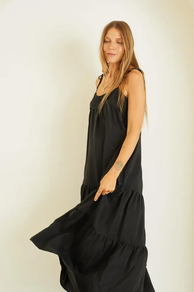 Melanie Dress Black Silk Women Natalie Martin Dresses
