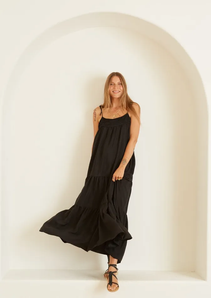 Melanie Dress Black Silk Women Natalie Martin Dresses