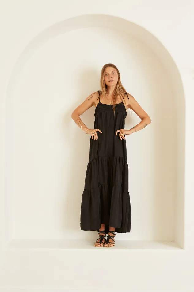 Melanie Dress Black Silk Women Natalie Martin Dresses
