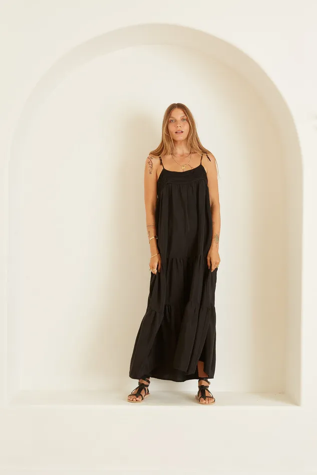 Melanie Dress Black Silk Women Natalie Martin Dresses