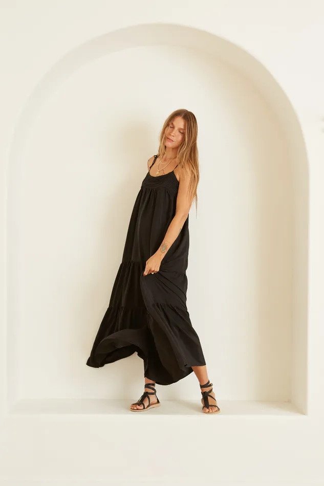 Melanie Dress Black Silk Women Natalie Martin Dresses